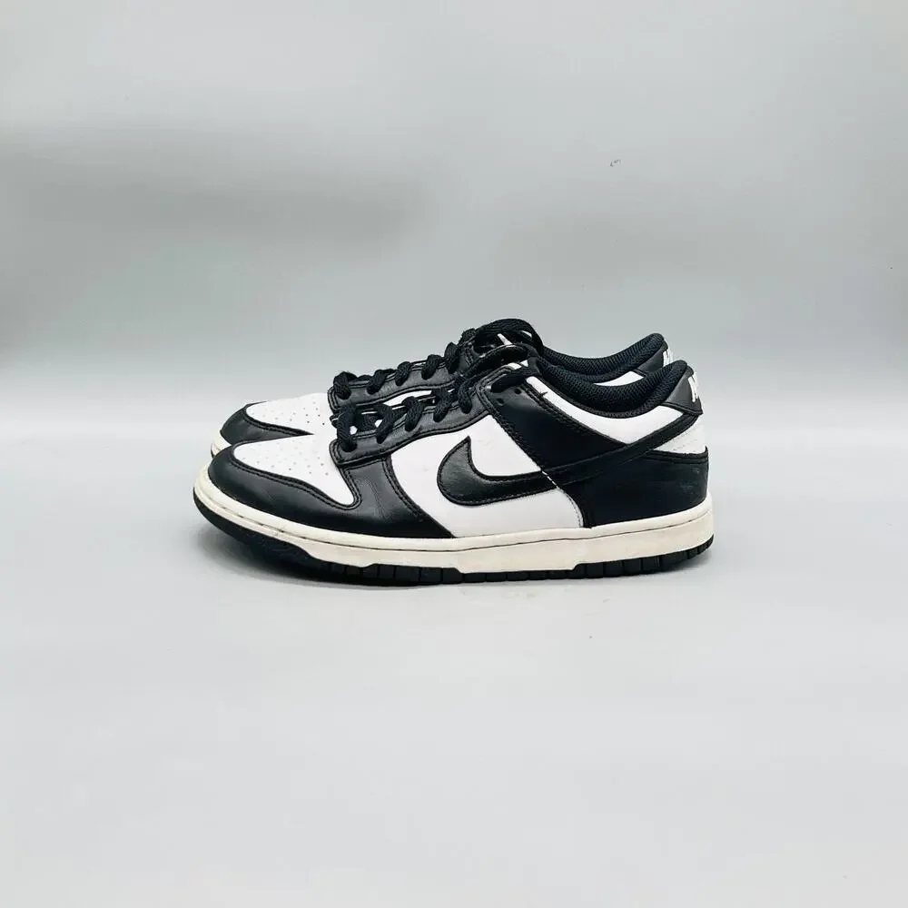 Nike Shoes Boys 6 Black White Leather Dunk Low Retro Sneakers Classic Panda GS